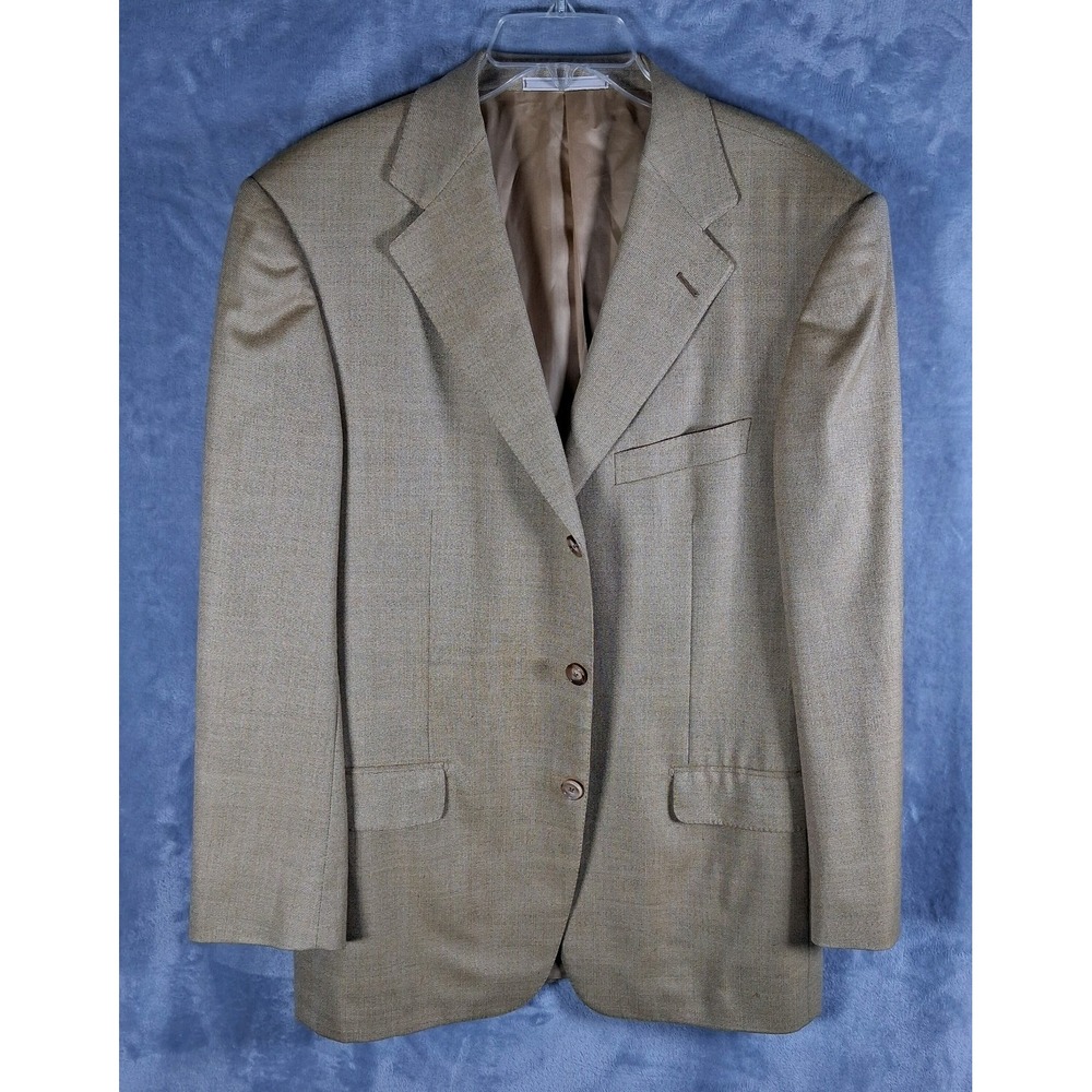 Ermenegildo Zegna Trofeo 40R US Wool Cupro Blazer Tan Khaki Brown Sport Coat